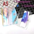 A5 Rainbow Soft PVC Notebook Binder Clear Soft PVC Notebook Cover.