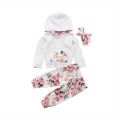 Baby Girl Infant Clothes Hooded Tops Floral Large Pocket Long Sleeve Sweatshirt Pants Infant Outfits Sets Tracksuit. 