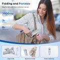 TOKQI M01 3-Axis Anti-Shake Handheld Gimbal Phone Stabilizer Foldable Holder Selfie Tripod with Fill Light for iPhone Smartphone.