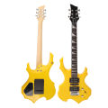 Electric Guitar 24 Fret Yellow Flame Shaped Electric Guitar Beginner Kit Wit CHW. 