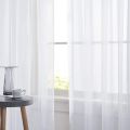 6X Window White Sheer Curtains 84 Inches Long 2 Panels Sheer White Curtains Clear Curtains Basic Rod Pocket Panel.