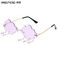 New Personality Rimless Cloud Sunglasses Women's European and American Fashion Street Photography Women's Retro Trend Funny Glasses Cross-border.
