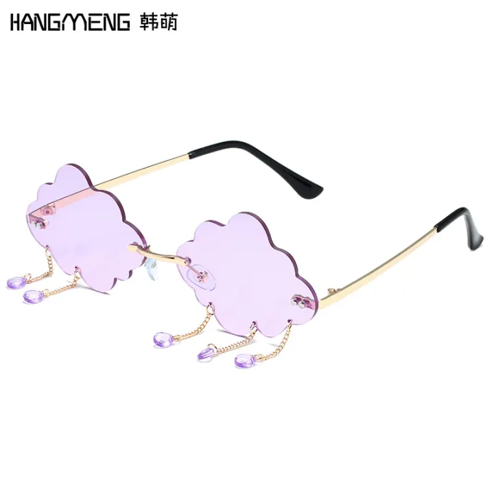 New%20Personality%20Rimless%20Cloud%20Sunglasses%20Women's%20European%20and%20American%20Fashion%20Street%20Photography%20Women's%20Retro%20Trend%20Funny%20Glasses%20Cross-border%20-%20Image%204
