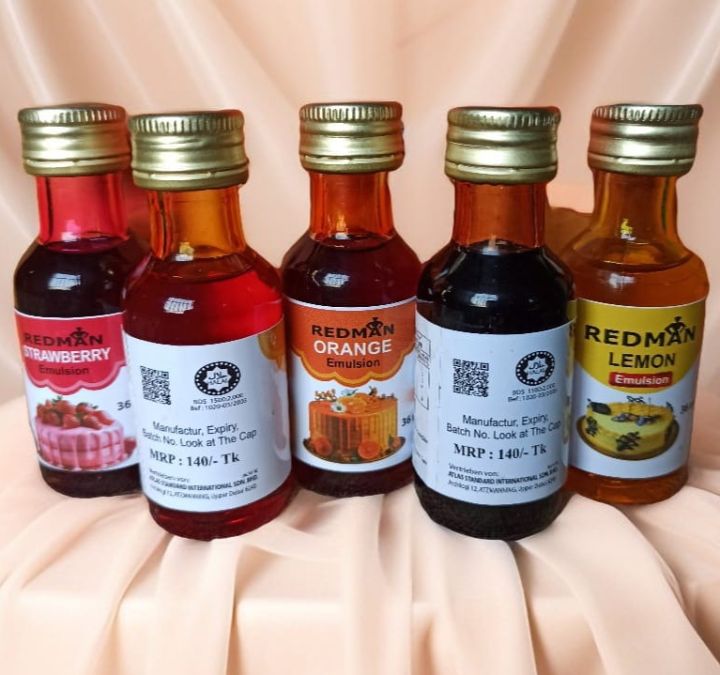 Redman%20Emulsions,%20Food%20Color%20+%20Food%20Flavored%20%20Essence%20+%20Color%20STRAWBERRY%20+%20CHOCOLATE%20+%20MANGO%20+%20ORANGE%20+LEMON%20%20COMBO%20-%205%20PCS%20X%2036%20ML%20-%20Image%202