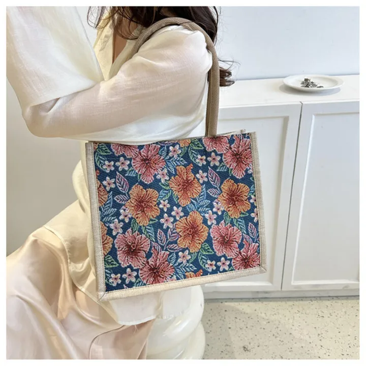Sewing%20thread%20Tote%20bag%20Practical%20printing%20Splicing%20Shoulder%20bag%20canvas%20Commuter%20bag%20for%20Daily%20use%20Work%20bag%20Shopping%20bag%20Travel%20companion%20Fashion%20statement%20-%20Image%207