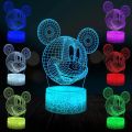【Cathery Baby Store】Mickey Head Lamp LED Night Light USB Mood Cartoon Kawaii Baby Bedroom Touch Remote Luminaria Kid Gift Toy Lava. 