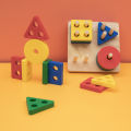 TYRY.HU Silicone Geometric Imposition Building Block Baby Wooden Toys Soft Block Educational Montessori Toys Stacking Block. 