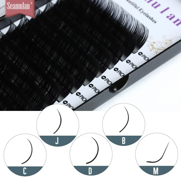 Seamulan%20Eyelashes%20Extensions%20Matte%20Black%20High%20Quality%20J/B/C/D/M%20Curl%20Volume%20Lashes%20Natural%20Soft%20Individual%20False%20Mink%20Lashes%20-%20Image%202