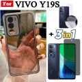 3 in 1 Vivo Y19S Y18 Y18E Y28 4G Y03 TPU Soft Silicone Transparent Phone Cover with Camera Protective Film Back Cover + Privacy Tempered Glass+Back Film.