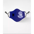 BTS Three Layer Face_Mask For Men And Women Free Size With Adjustable Ear Loop And Digital Femal Print flower Bts Face_Mask Design Red Black White Multicolorful Print Anime Cartoon Formal And Casual Face_Mask.