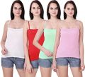 3 Pieces Multicolor Combo Ladies Comfortable Cotton Tank Tops. 