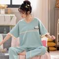 Spring Women Pajamas Short Sleeve Pijama Female Pajama Set 5XL Pyjamas Cotton Pajamas For Women Sleepwear Homewear Sleep Lounge.