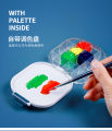 Watercolor Palette Box Folding Bucket Artist Paint Palette 16 Airtight Deep Wells Airtight for Watercolors, Gouache, Acrylic.