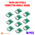 Micro USB To DIP Adapter 5pin Female Connector Module Board Panel Female 5-Pin Pinboard B Type PCB 2.54 MM.