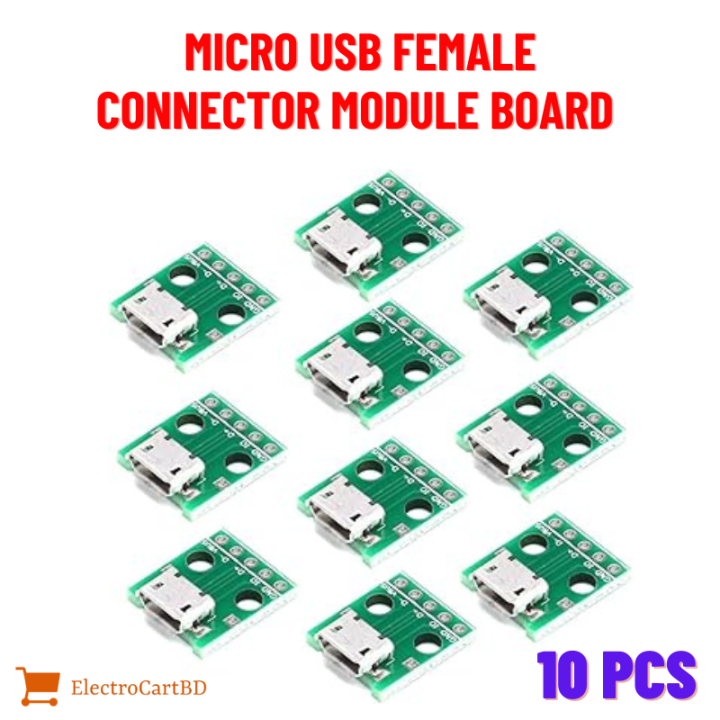 Micro USB To DIP Adapter 5pin Female Connector Module Board Panel Female 5-Pin Pinboard B Type PCB 2.54 MM