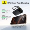 Baseus EnerFill FC31 QPow 3 20000mah 45W Power Bank Baseus 45W 20000mAh Power bank Qpow 3 Ultra Enerfill FC21 For Iphone 17 Pro Max Samsung Google Pixel with Detachable Type-c to Lightning Cable - Image 1 Baseus 45W 20000mAh Power bank Qpow 3 Ultra Enerf.