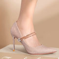 Rhinestone High Heels Shoes Band Anti-loose for Women Shoes Accessory Anti-drop Heel Straps Belt Fixing Belts.