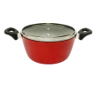 HAMKO Casserole Pan with Glass Lid-(24 CM) IB-Non-Stick. 