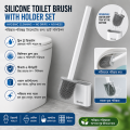 Silicone Bathroom Brush Toilet Cleaner With Holder Set Wc Borstel. 
