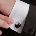 【DATA FROG Global MALL】（NEW）N-Z Initial Silver Color Men Cufflinks High Quality Cuff Buttons Wedding Male Business Shirts. 