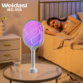 Weidasi WD-959 Mosquito Bat Rechargeable with Lure Light Insect bugs Lamp Stand Holder USB Charging Cable Included Electric Swatter Lithium Ion Battery WD 959.