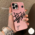 Trendy Brand Stussy Billiards Phone Case Compatible for IPhone 11 13 14 15 12 Pro Max 7 8 14 Plus X XR XS Max 7Plus SE 2020 Luxury Plating Graffiti Letters Shockproof Cover.