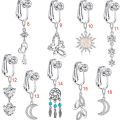 【In-Stock】 Clip On Umbilical Earring Clip Cartilage Clip Faux Piercing Belly Button Rings Body Jewelry Navel Clip on Belly Rings. 