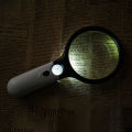 Qiunery Magnifying Glass With Light, 3X Lighted Magnifying Glass, 3 Led White Lights Handheld Magnifying Glass, Illuminated Magnifier For Reading, Seniors, Jewelry.