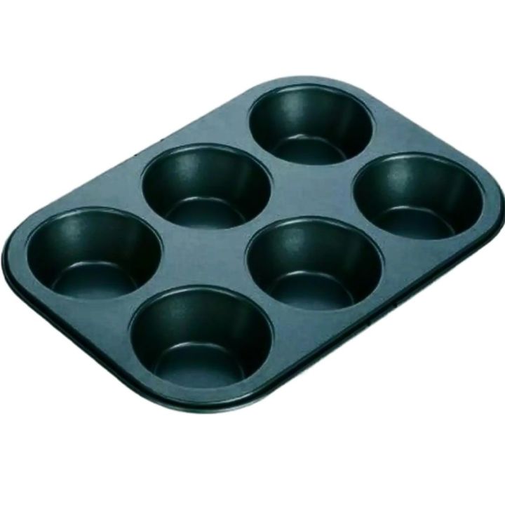 Cup Muffin Cupcake Pan Non Stick Carbon Steel Black Color-1