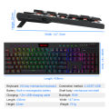 REDRAGON Horus K618 RGB support Bluetooth 5.0 wireless USB 2.4G 3 mode Mechanical Gaming Keyboard 104 Keys for Compute PC Laptop. 