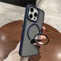 HOCE 360°Rotation Stand Magnetic Phone Cases For iPhone 12 13 14 15 Pro Max 14 15 Plus MagSafe Case With Folding Ring Holder Stand Shockproof Bumper Frosted Transparent Hard Back Cover. 