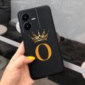 For Vivo Y22 Case Vivo Y22s V2206 V2207 Cute Crown Letters Cover Shockproof Phone Case For Vivo Y22 Y 22 s VivoY22 s Soft Fundas.