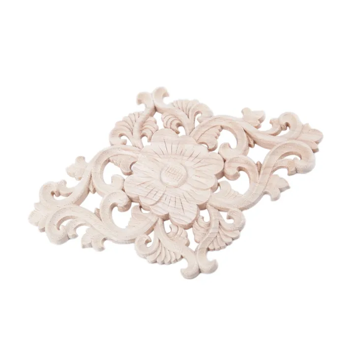 Harmony%202%20Pcs%20Rubber%20Wood%20Carved%20Long%20Applique%20Unpainted%20Flower%20Walls%20Cabinets%20Door%20Decor%20Wood%20Color,%2021X15cm%20&%2015cm%20Type%20B%20-%20Image%206