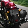 Telescopic Folding LED Light Side Mount License Plate Holder Black.