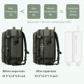 Vacpack Vacuum Compression Backpack Airback with Pump Men Waterproof Expandable Carry On Travel Backpack 17 inch Laptop Backpack.