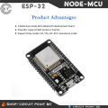 NodeMcu ESP32 Wroom CP2102 DEVELOPMENT BOARD 32BIT, 240MHZ Wireless WIFI + BLUETOOTH Module for IOT, Robotics or Electronics Project. Alternative of Arduino..