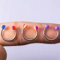 10/20pc Acrylic Nose Septum Ring Eyebrow Rings Lip Helix Ear Cartilage Piercing Circular Barbell Horseshoe Stud Body Jewelry 16G.
