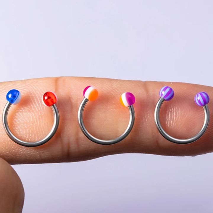 10/20pc%20Acrylic%20Nose%20Septum%20Ring%20Eyebrow%20Rings%20Lip%20Helix%20Ear%20Cartilage%20Piercing%20Circular%20Barbell%20Horseshoe%20Stud%20Body%20Jewelry%2016G%20-%20Image%205