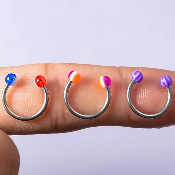 10/20pc%20Acrylic%20Nose%20Septum%20Ring%20Eyebrow%20Rings%20Lip%20Helix%20Ear%20Cartilage%20Piercing%20Circular%20Barbell%20Horseshoe%20Stud%20Body%20Jewelry%2016G%20-%20Image%205
