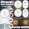 Ultrasonic Insect Repellent Night Light Pest Repellent Electronic Rodent Exterminator Indoor Rodent Cockroach Mosquito Bug Repellent Night Light. 