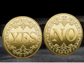 YES or NO Decision Coins Metal Engraved Gold/Silver Plated Customized Metal Souvenir Coin.