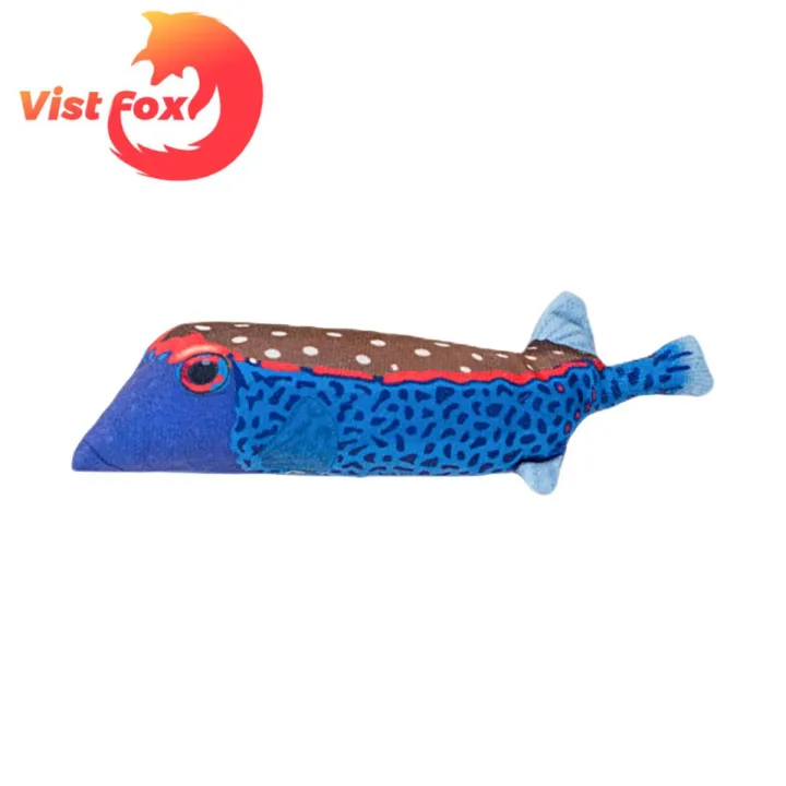 Vist Fox Kitten Catnip Toy Realistic Shape Pet Plush 3D Fish Shape Kitten Catnip Teeth Grinding Toy