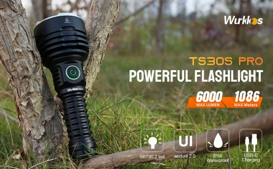Wurkkos TS30S Pro 21700 Rejected Tactical Flashlight LED USB-C