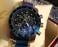 Casual Bvlgari Chronograph blue Watch for Men. 