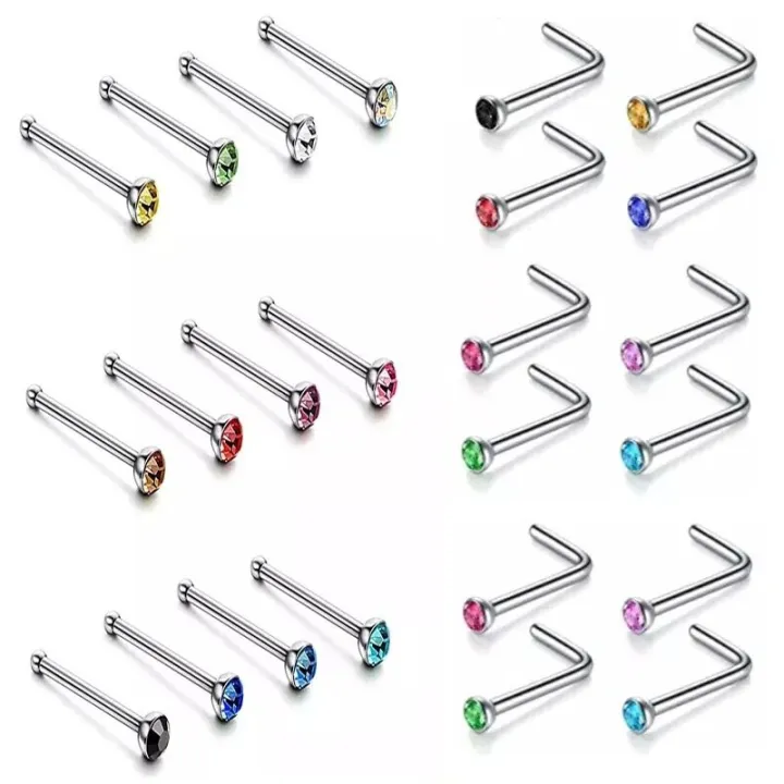 40/60%20Piece/Set%20Crystal%20Surgical%20Steel%20Nose%20Stud%20Pack%20Nose%20Piercing%20Straight%20Nose%20Ring%20Set%20Ear%20Bone%20Needle%20Studs%20Body%20Jewelry%20-%20Image%205