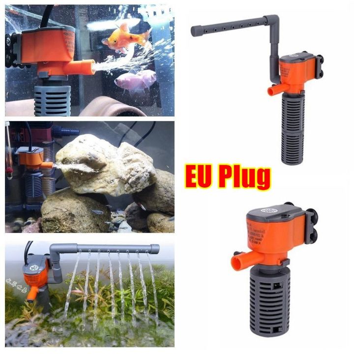 1Pcs New Mini Fish Tank Filter AC220-240V 3-in-1 Water Pump 3W/5W EU Plug Oxygen Air Pump for Small Aquarium Fish Tank