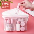 11pcs set Travel bottles durable portable containers Refillable containers compact reusable Travel kit for tsa-approved. 