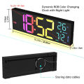 Digital Wall Clock, Large Screen 16.2 Inch Digital Wall Clock with RGB Color Changing Remote Control, Auto Brightness LED Clock Option - 1 Color.