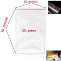 25 piece Plastic Zip Lock Pouch Bags Plastic Poly Bag With Zipper Plastic Transparent Bags For Women/wed/gift Jewelry Packaging Display. 