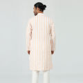 Classic Fit Embro Panjabi - Orange & White. 